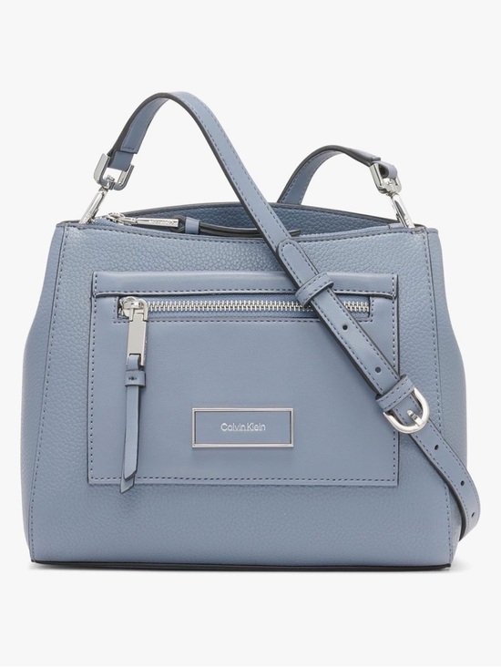 Calvin Klein Handbags - Calvin Klein Light Blue Leather Crossbody Satchel